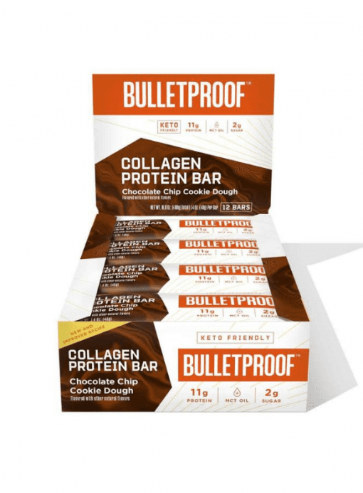 Bulletproof Collagen Protein Bar Choc Chip Cookie Dough case Health Essentials Victoria BC