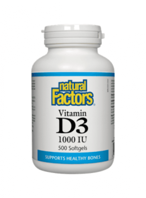 Natural Factors Vitamin D 1000 IU 500 Softgels Health Essentials