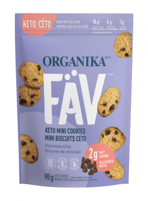 Organika FAV Keto Cookies Choc Chip 90g Health Essentials Victoria BC